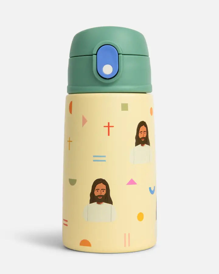 Jesus Water Bottle Green Lid