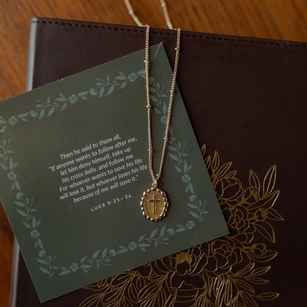 Beaded Cross Pendant Necklace