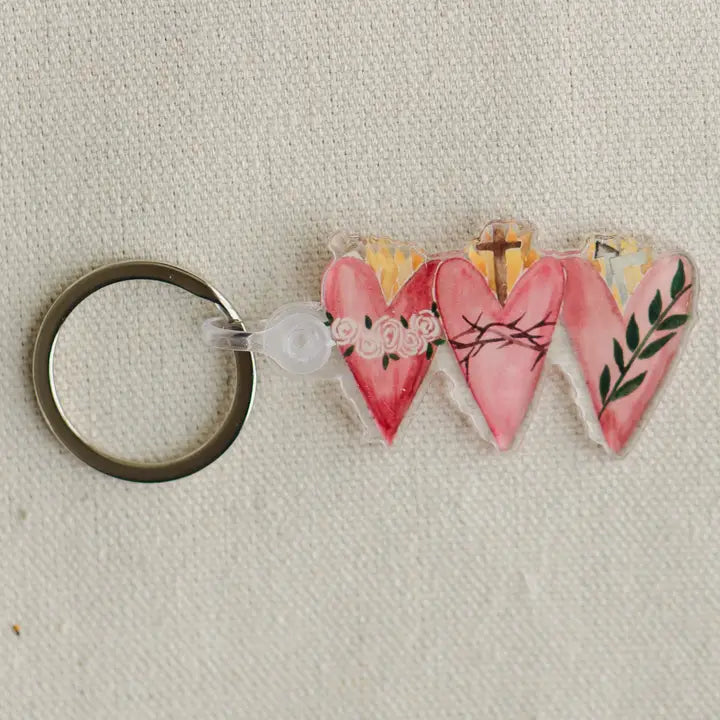 3 Hearts Keychain