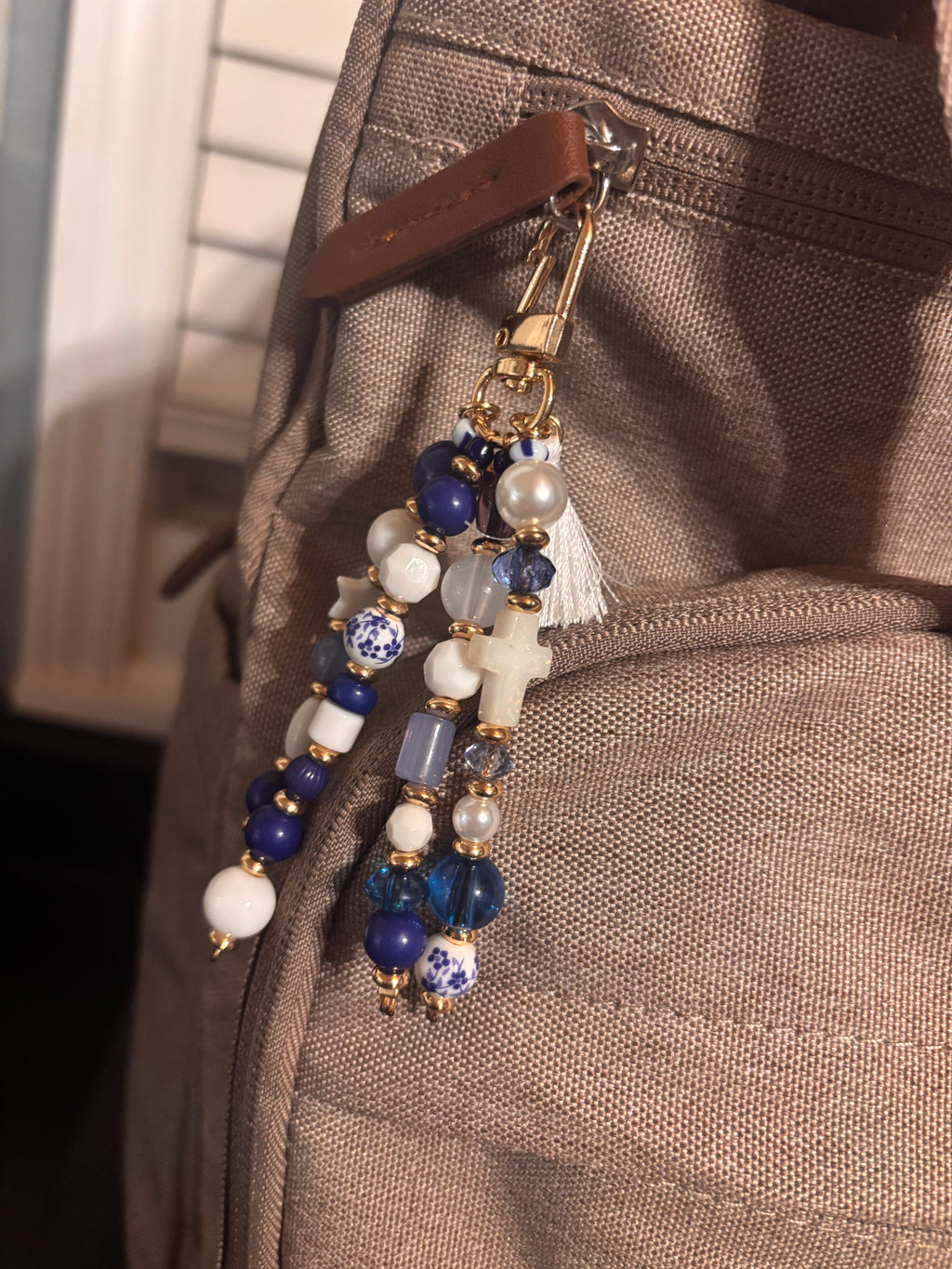 Holy water cross keychain