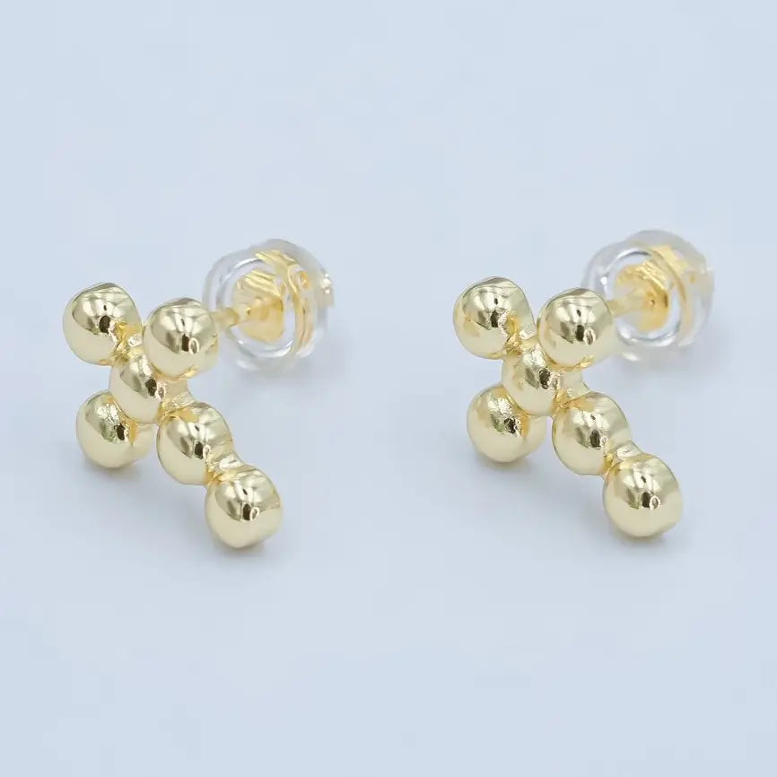Cross Beaded Bubble Studs