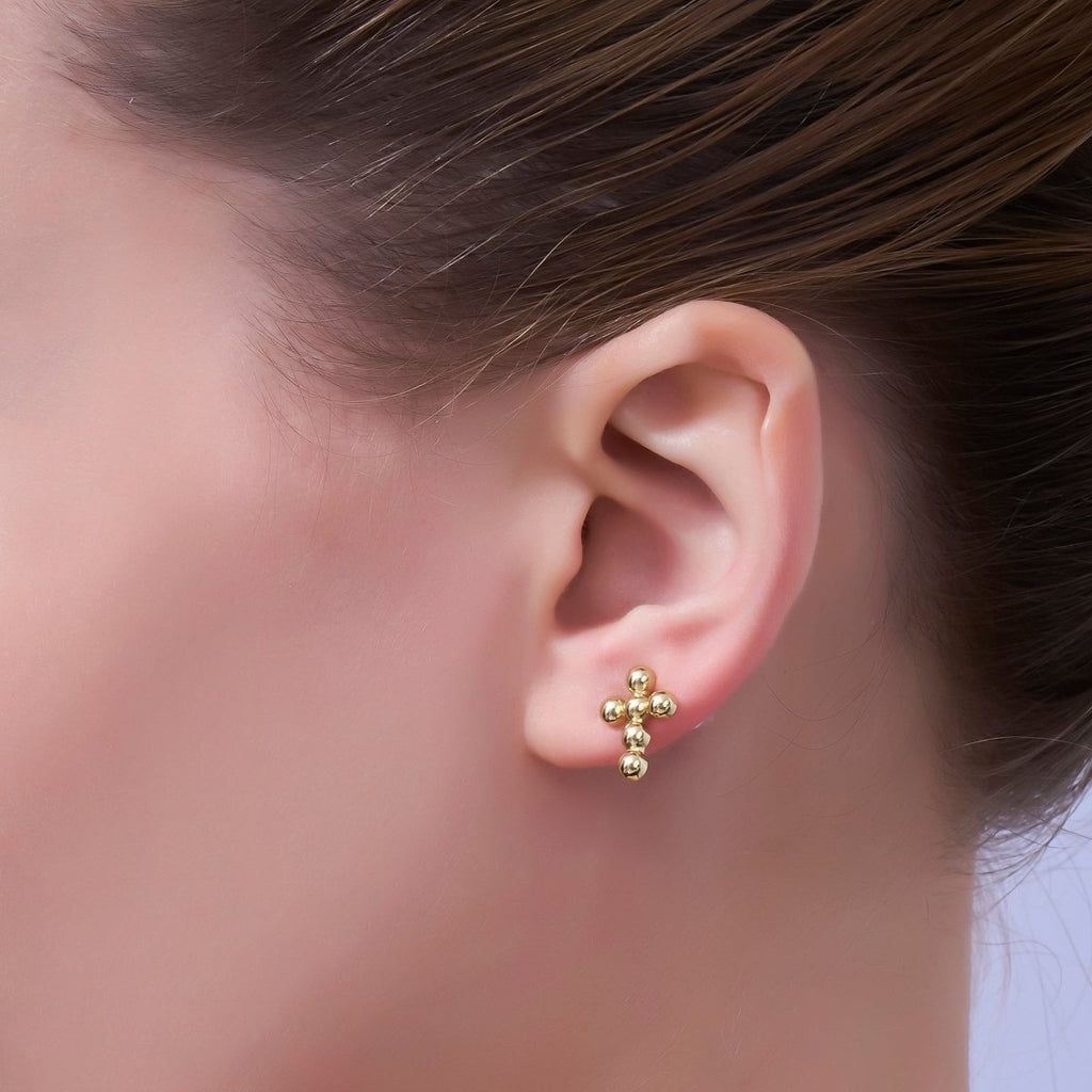 Cross Beaded Bubble Studs