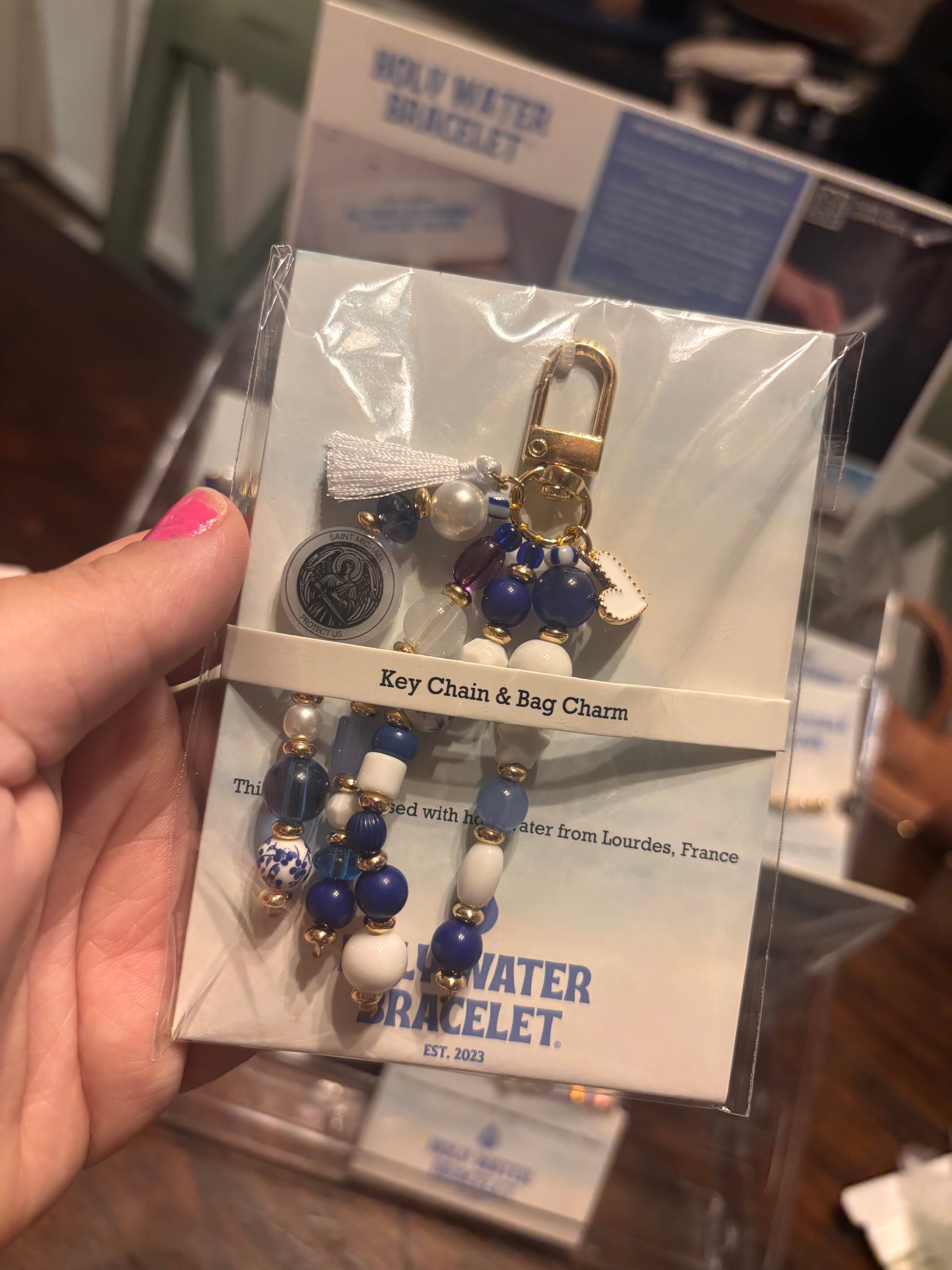 St. Michael holy water keychain