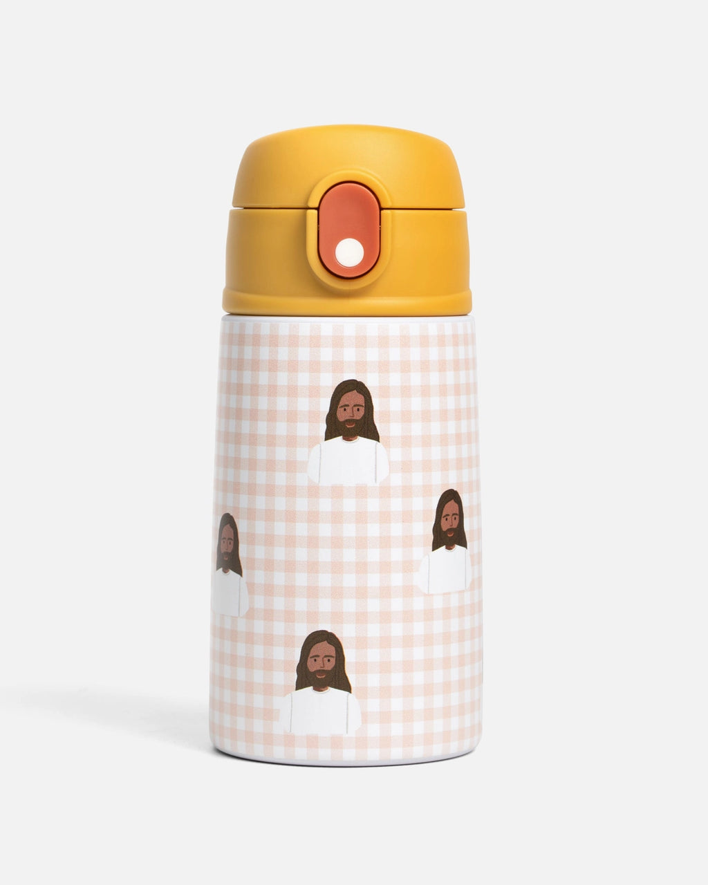 Jesus Water Bottle Pink Gingham