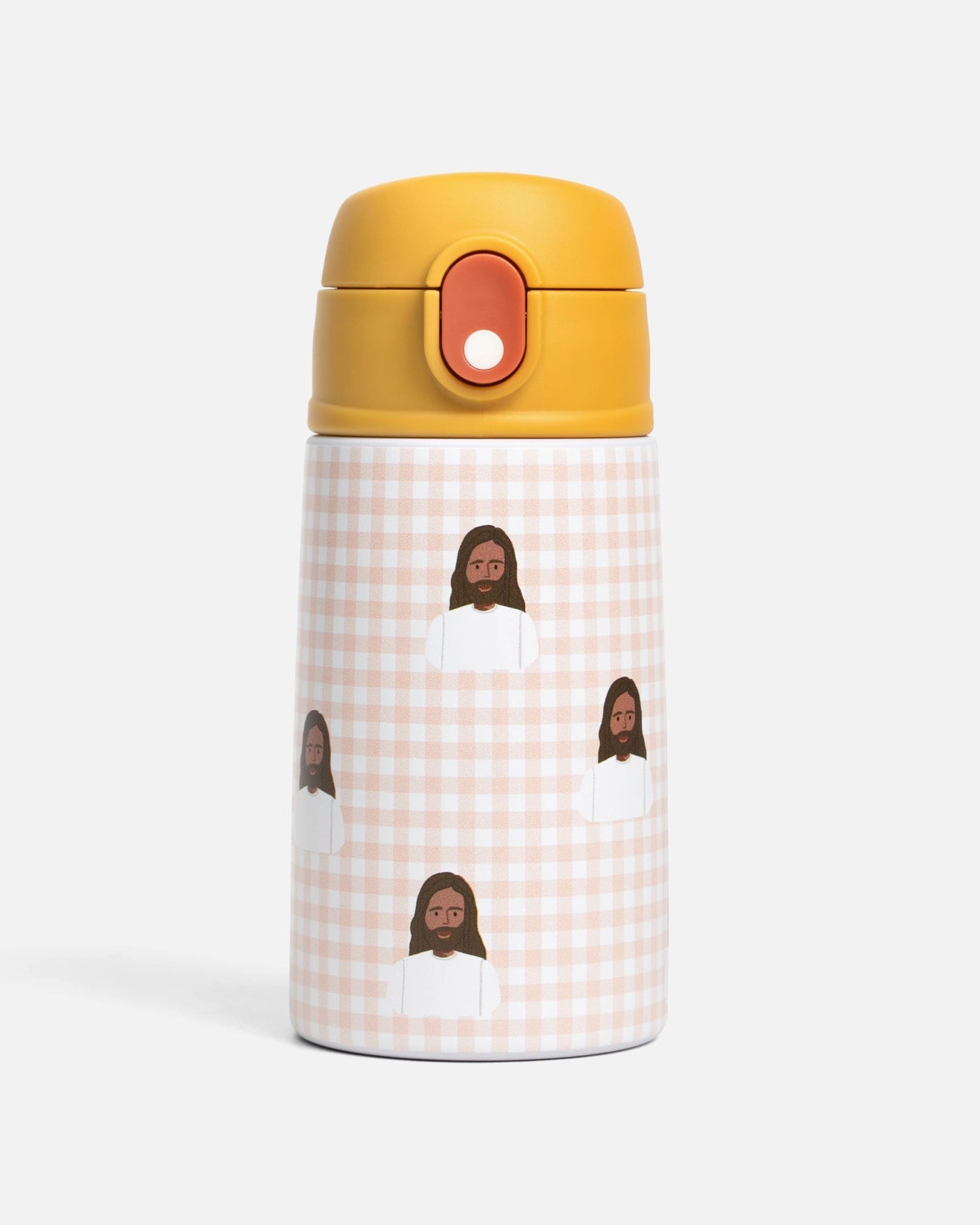 Jesus Water Bottle Pink Gingham
