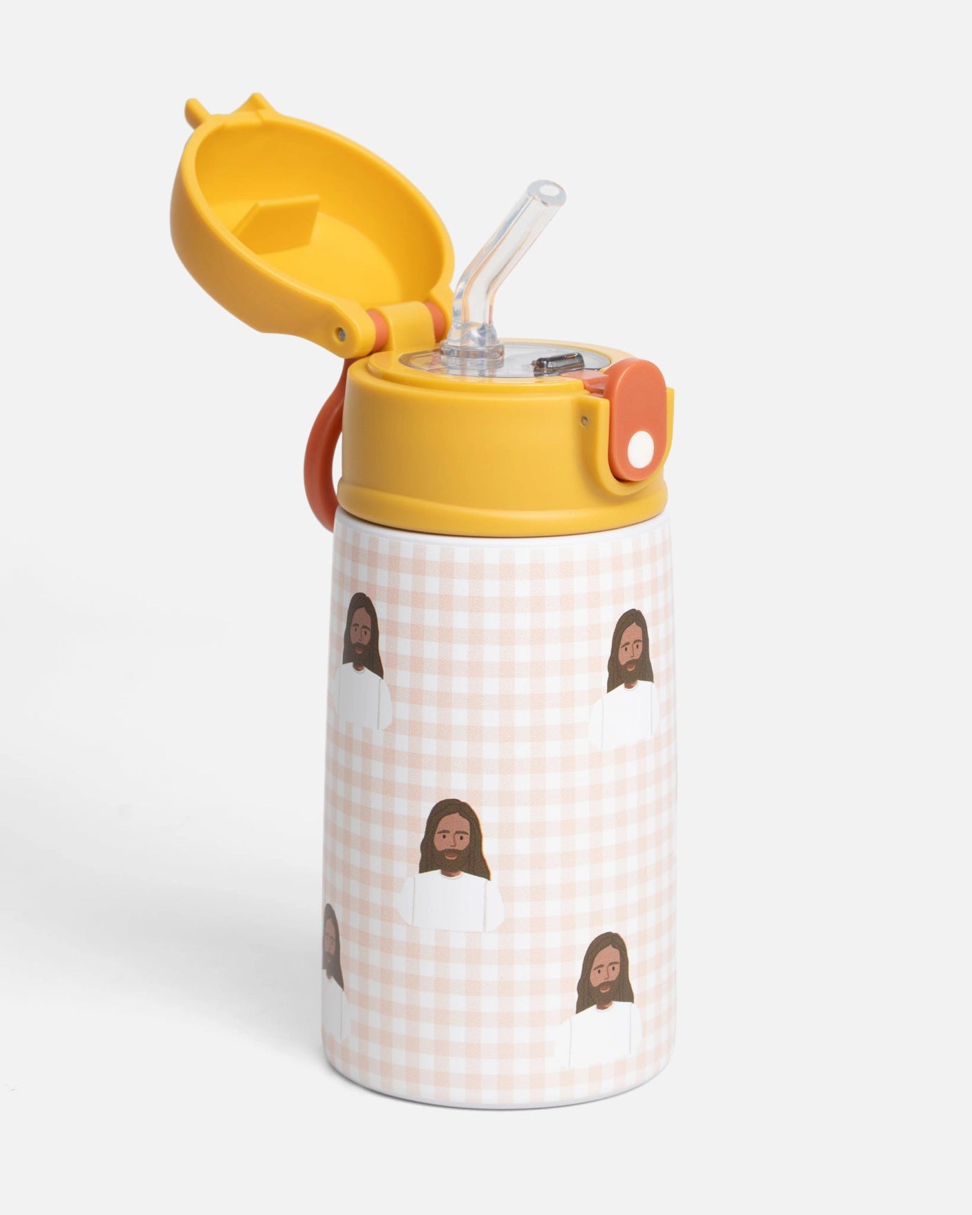 Jesus Water Bottle Pink Gingham