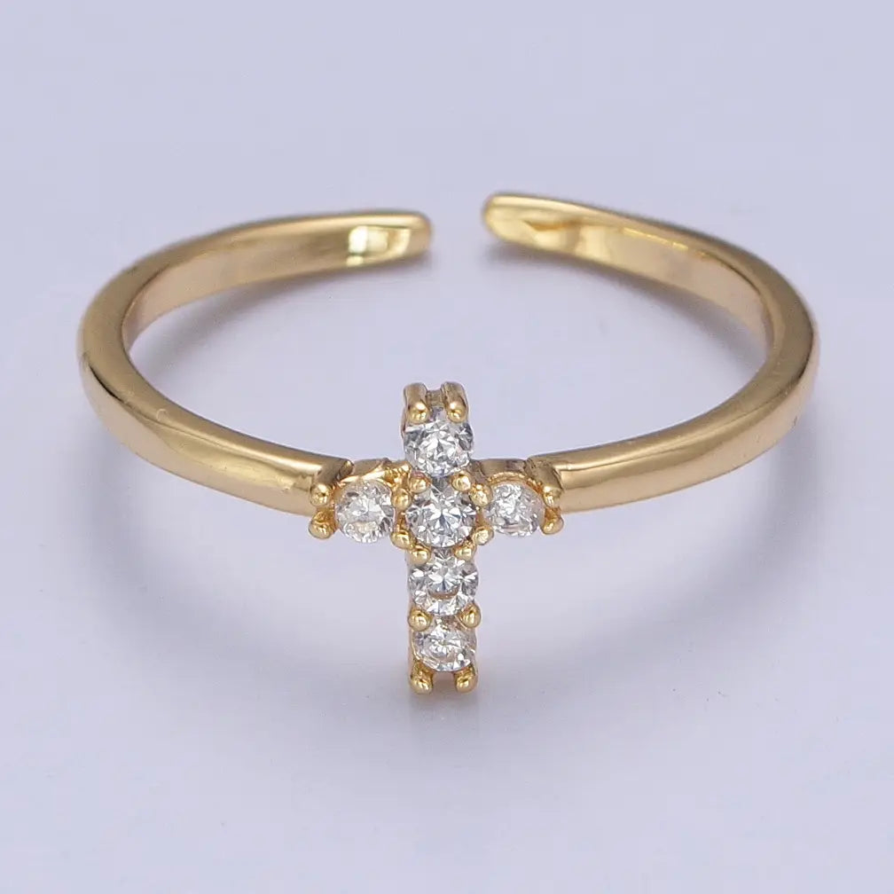 Crystal Cross Ring