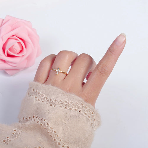Crystal Cross Ring