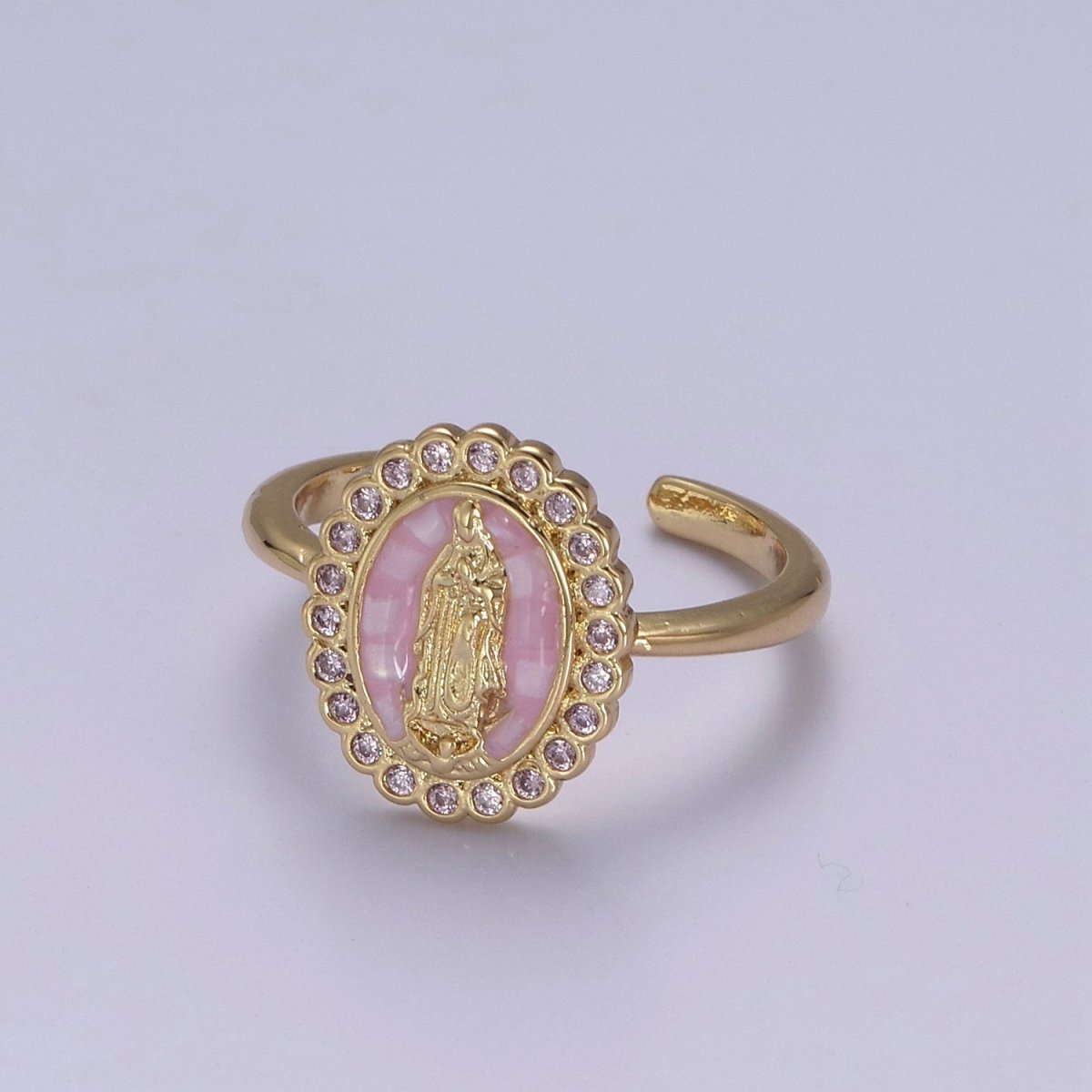 Virgin Mary Rhinestone Ring