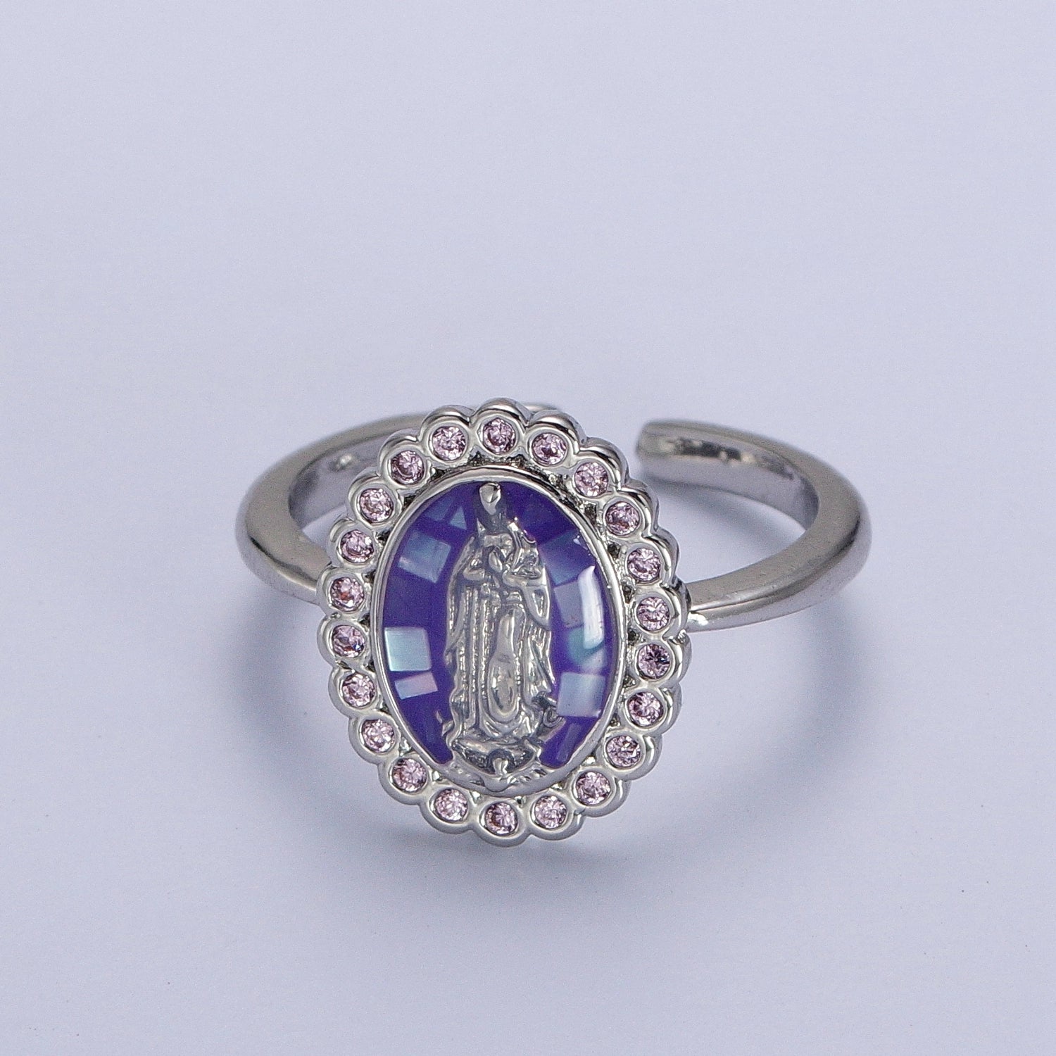 Virgin Mary Rhinestone Ring