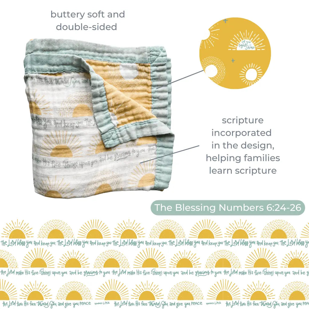 The Blessing Double Sided Muslin Blanket